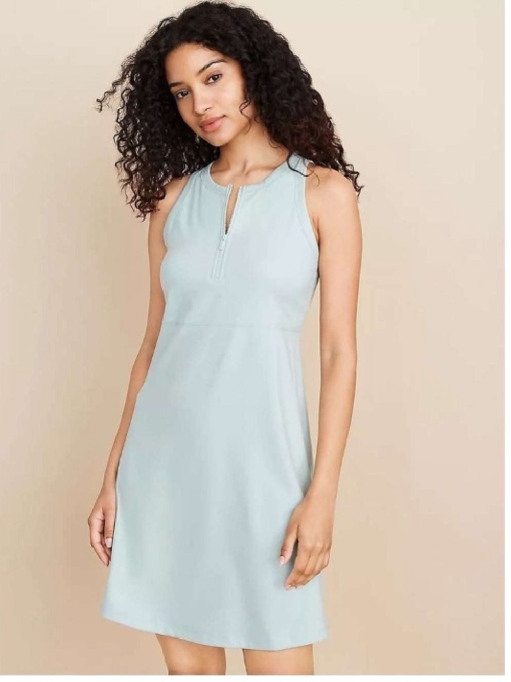 Ann Taylor LOFT Lou & Grey Sleeveless Athletic A-Line Mini Dress Stretch Teal XS